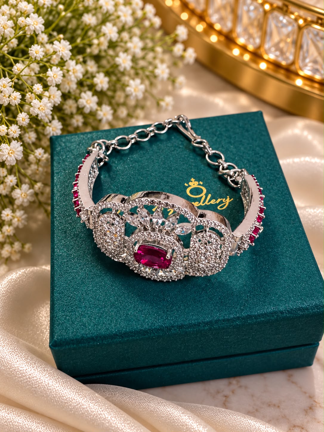 The Imperial Charm Bracelet, Ruby Red, view 2