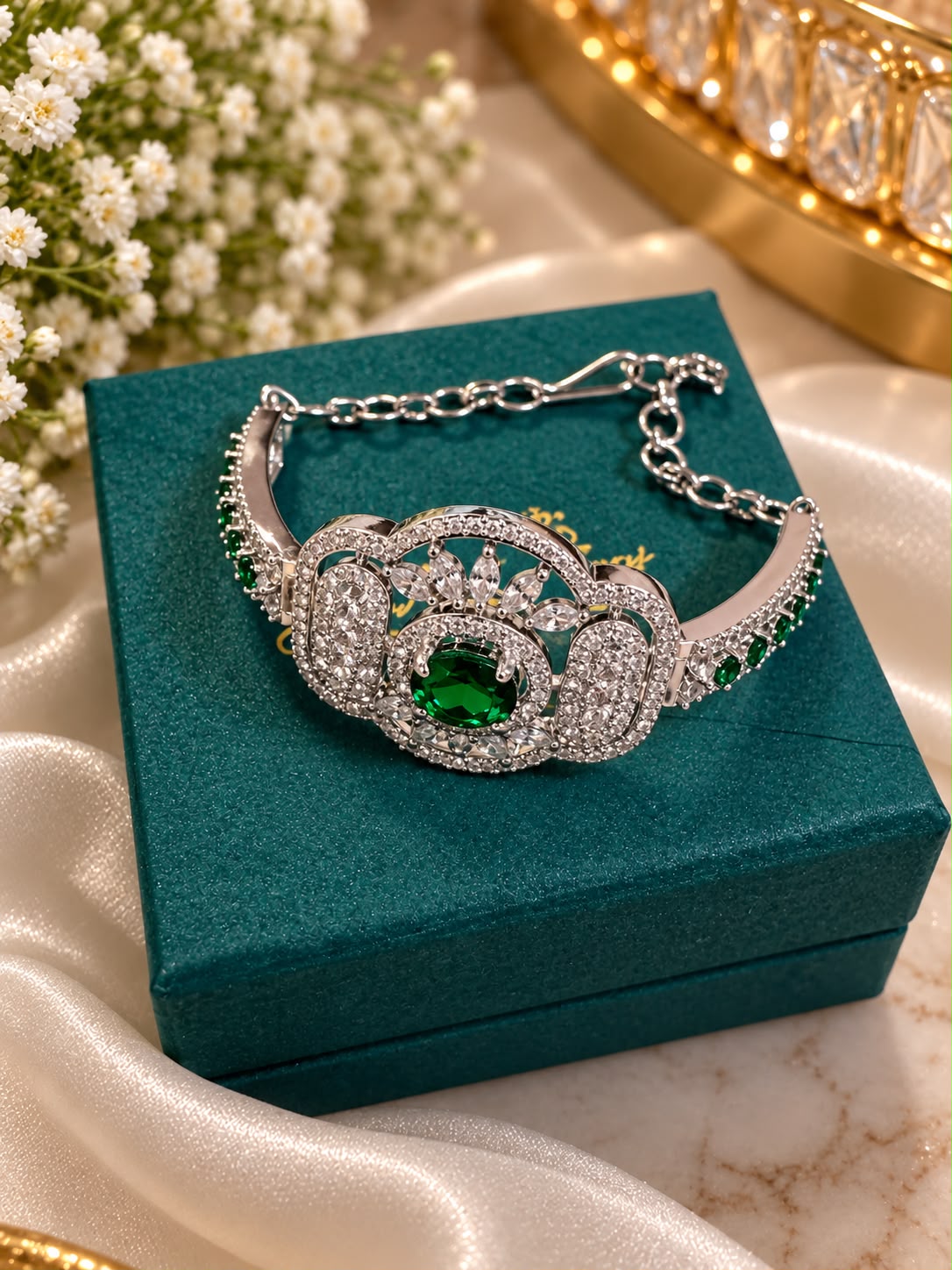The Imperial Charm Bracelet, Emerald Green, view 3