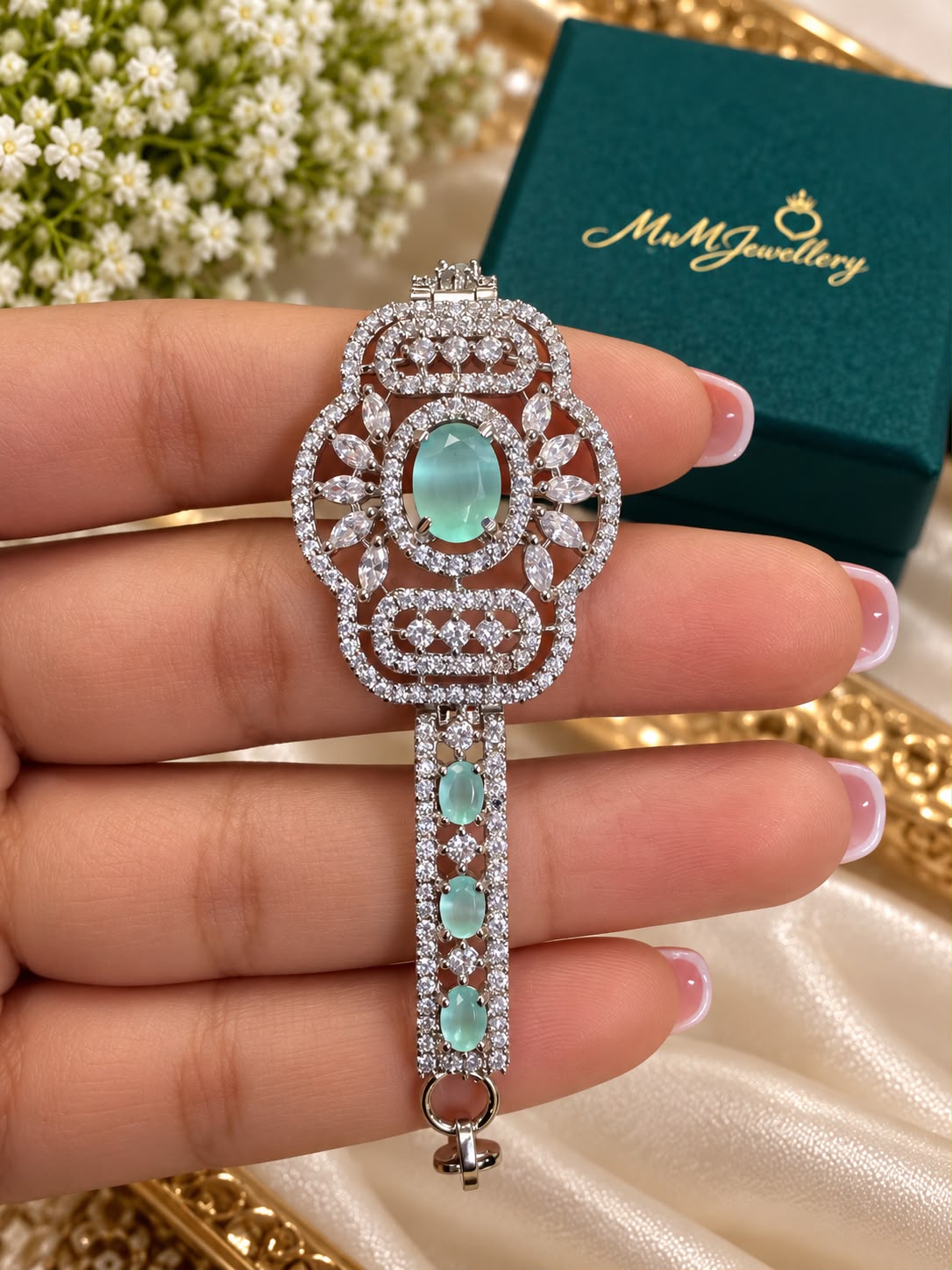 The Imperial Charm Bracelet, Aqua Green