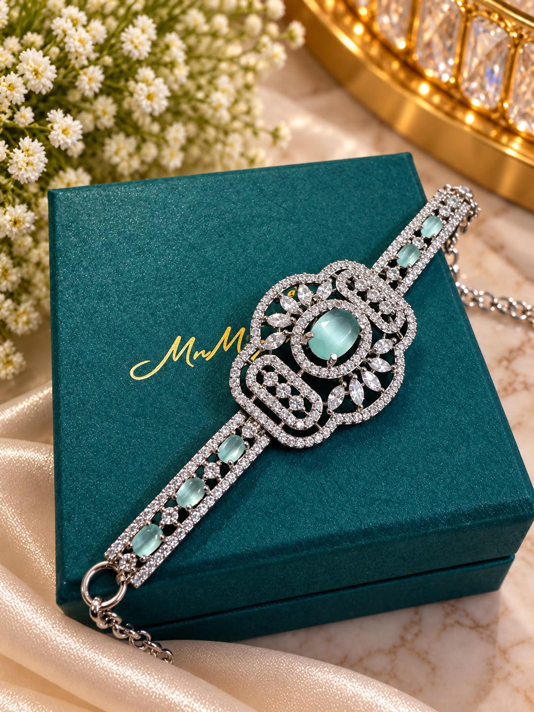The Imperial Charm Bracelet, Aqua Green, view 2