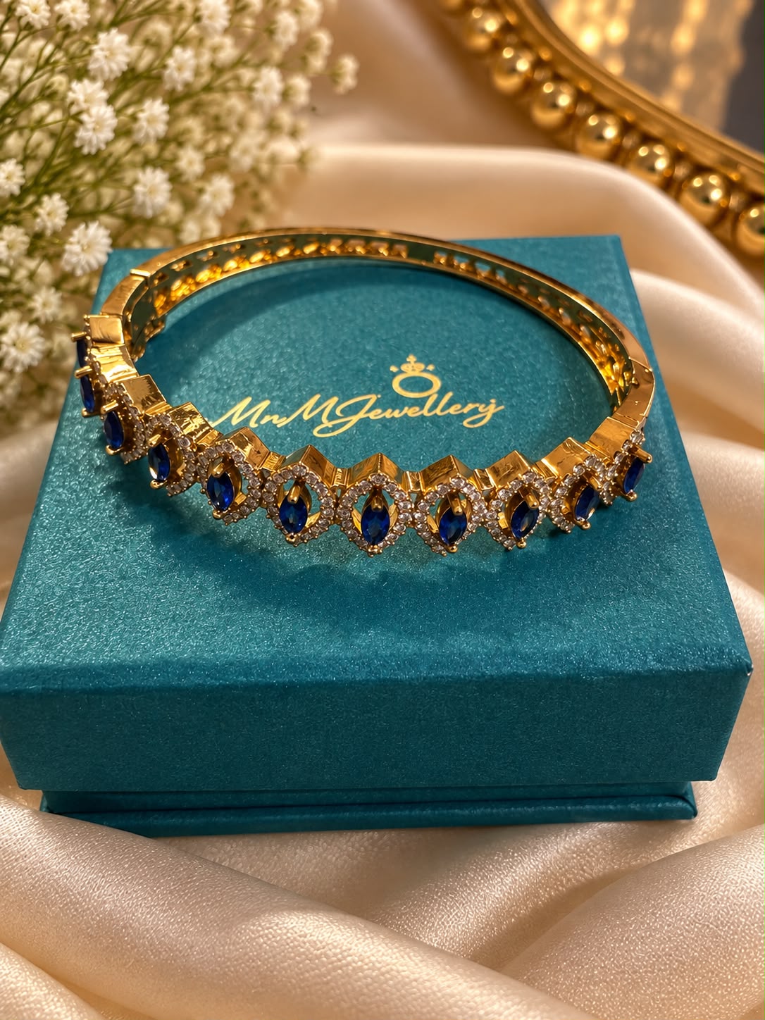 The Gemstone Link Bracelet, Sapphire Blue, view 4