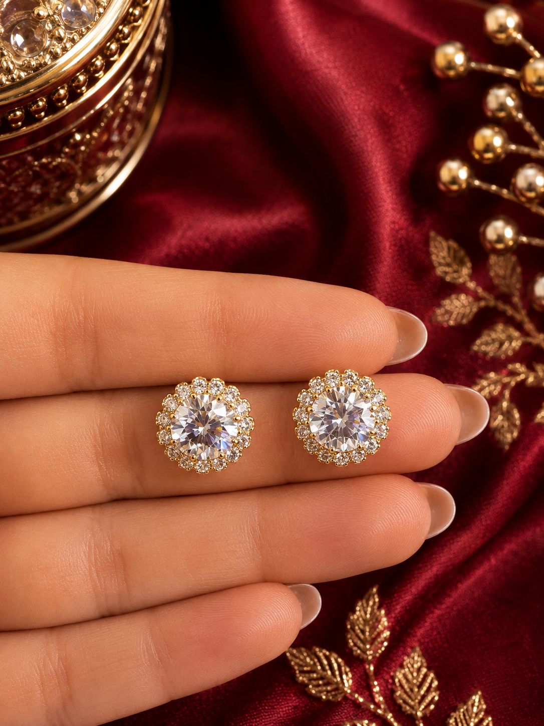 The Radiance Studs, Silver, view 2